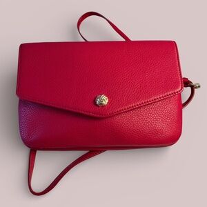 Talbots True Red Leather Crossbody Bag